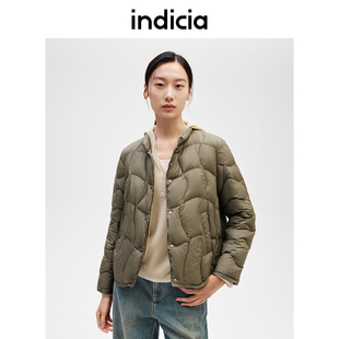 indicia标记商场同款冬季小立领鸭绒薄款羽绒服外套女F2D4YR757N