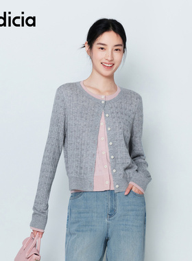 indicia标记商场同款26春季新款女装假两件针织衫开衫L2A6KS023