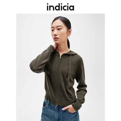 indicia标记商场同款秋冬款简约百搭休闲针织开衫F2D4KS686F