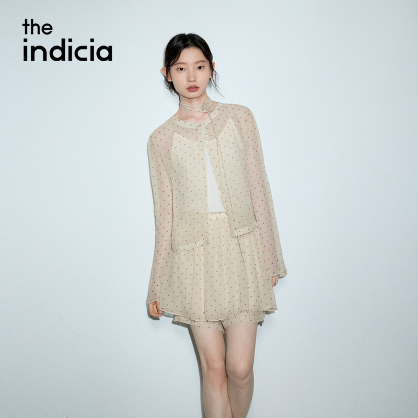 indicia标记商场同款2026夏季女装波点两件套米色套装L2B6TZ171
