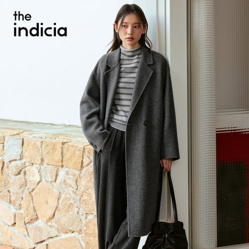 indicia标记全羊毛大衣双面毛呢外套2026冬季新款女装L2D6DY299Z