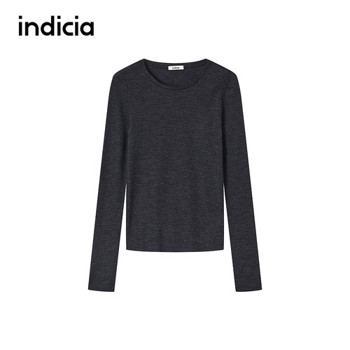 indicia标记商场同款25冬季新款女装羊毛针织衫打底衫F2D5DD627F