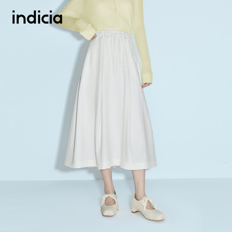 indicia标记商场同款2026夏季新款女装半身裙白色裙子L2B6QZ101