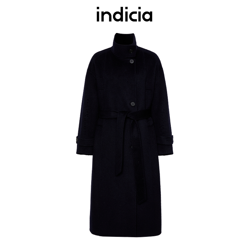 indicia标记商场同款24冬新款英伦风长款羊毛毛呢大衣F2D4DY819F