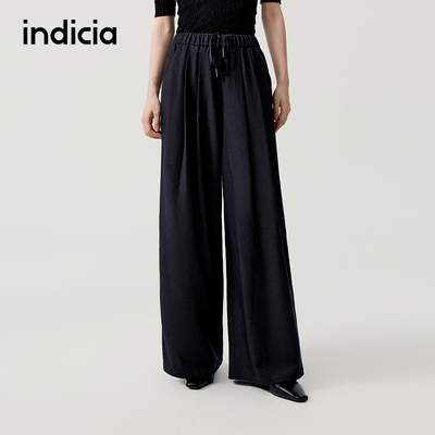 indicia标记抽绳设计感宽松直筒慵懒垂感休闲裤秋冬新款L2C5KZ181