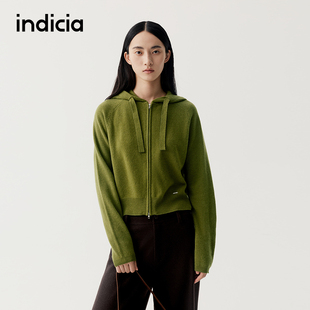 开衫 indicia标记商场同款 羊毛针织衫 女装 F2D5KS472F 2025秋冬新款