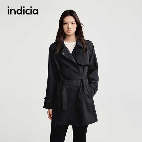 indicia标记英伦中长款风衣A字廓形通勤春秋款女装L2C5FY167