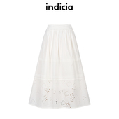 白色小清新田园风半裙 indicia标记商场同款 25夏新款 F2B5QZ164N