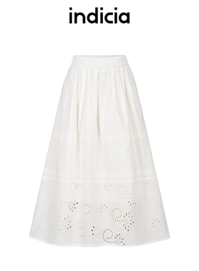 indicia标记商场同款25夏新款白色小清新田园风半裙 F2B5QZ164N