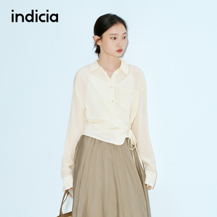 衬衫 桑蚕丝设计感长袖 F2B5CS154C 25夏新款 indicia标记商场同款