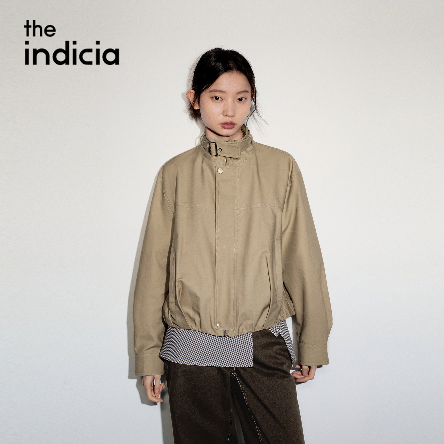 indicia标记商场同款2026秋季新款女装卡其色短款外套L2C6WT204Y图片