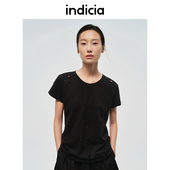 女装 indicia标记纯棉破洞百搭多色T恤美拉德柔软上衣时尚 夏季