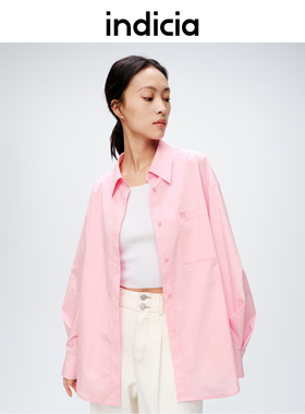 indicia标记商场同款粉色气质通勤风衬衫上衣春秋女装6A403CS129C