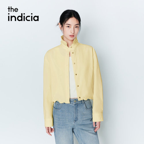 indicia标记商场同款26春季新款女装黄色短款衬衫上衣L2A6CS024