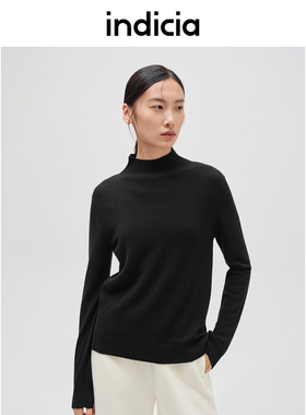 indicia标记商场同款半高领显瘦羊绒针织衫毛衣秋冬女F2D4MS786C