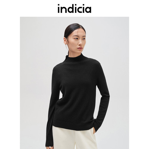 indicia标记商场同款半高领显瘦羊绒针织衫毛衣秋冬女F2D4MS786C