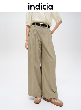 indicia标记商场同款夏季款简约阔腿裤休闲裤6B406KZ404N