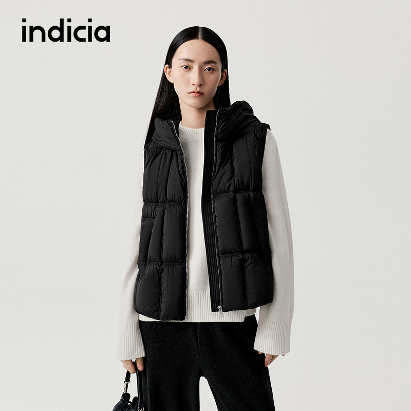 indicia标记商场同款2025秋冬季新款女装羽绒马甲外套F2D5MJ510N