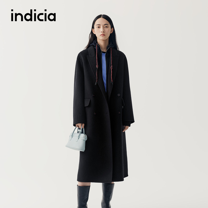 indicia标记商场同款冬季新款女装毛呢外套大衣F2D5DY573C