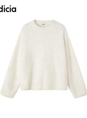 indicia标记商场同款休闲慵懒套头宽松ins白色针织衫F2D4MS725C