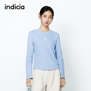 indicia标记商场同款25春新款简约纯色长袖T恤内搭 F2A5TX042N