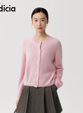 indicia标记商场同款25冬季新款女装羊绒针织衫女开衫F2D5KS602C