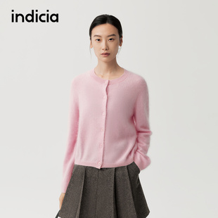 25冬季 女开衫 新款 羊绒针织衫 F2D5KS602C 女装 indicia标记商场同款