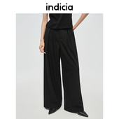 女装 夏款 休闲裤 indicia标记商场同款 显瘦直筒长裤 子6B404KZ218C