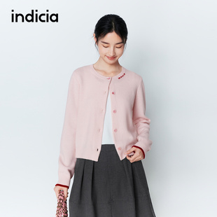 indicia标记商场同款26春季新款女装羊毛针织衫开衫L2A6KS018