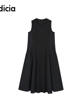 indicia标记商场同款25夏新款黑色收腰连衣裙F2B5LQ326N