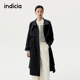 F2C4FY510C 女装 indicia标记黑色风衣长款 立领外套女春秋时尚