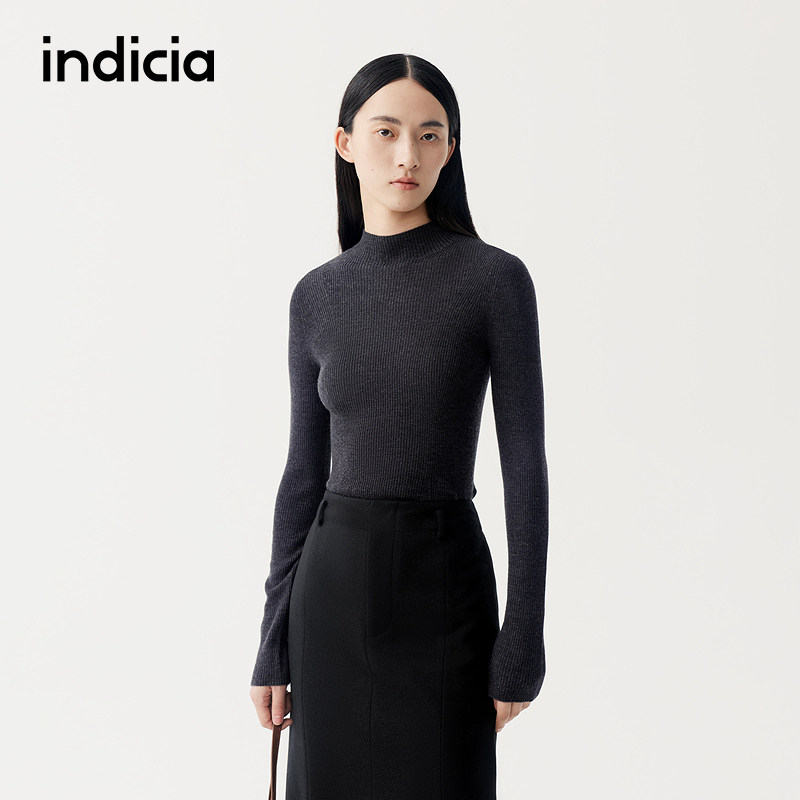 indicia标记秋冬季新款女装羊毛针织衫女打底衫F2D5DD536F