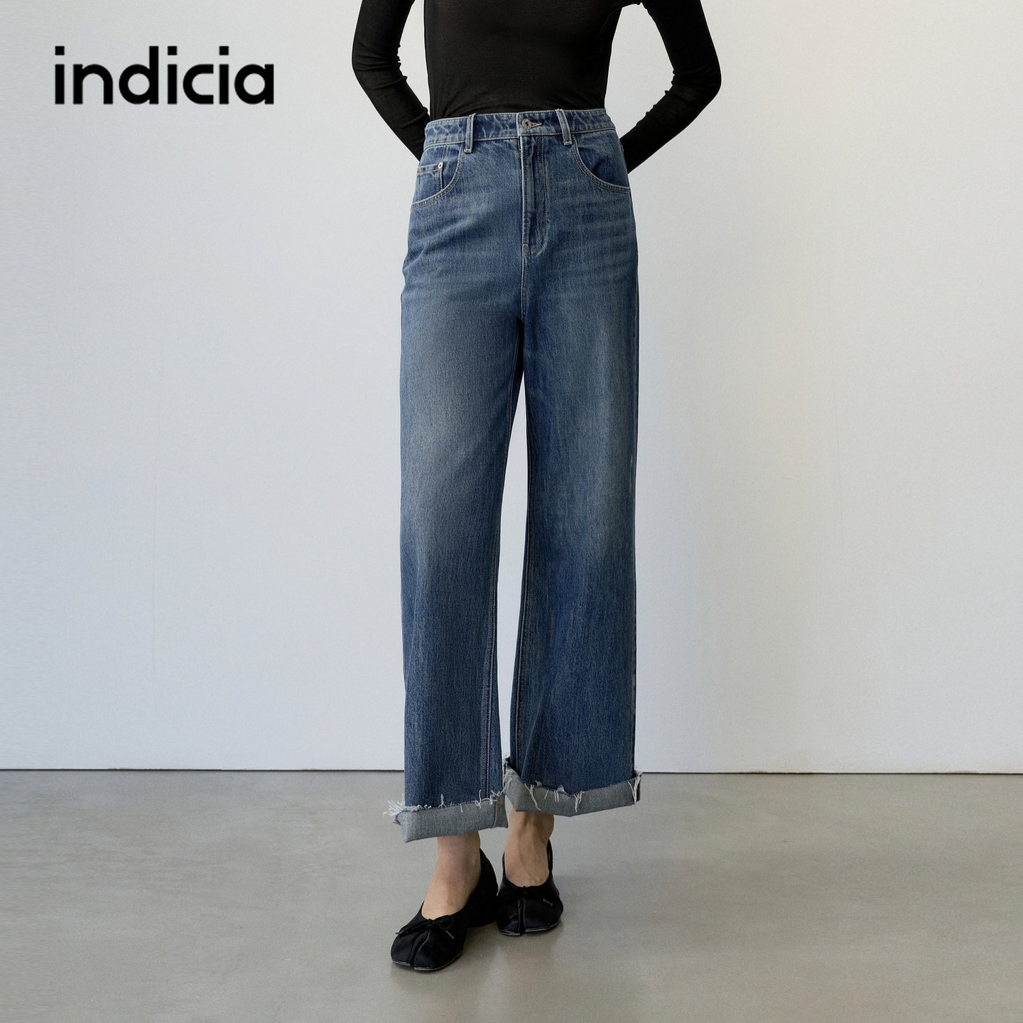 indicia标记商场同款2026秋季新款女装休闲牛仔裤H2C6NK170F