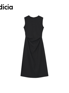 indicia标记商场同款25夏新款纯色收腰无袖连衣裙F2B5LQ301C