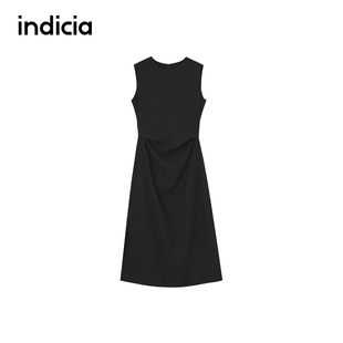 连衣裙F2B5LQ301C 纯色收腰无袖 indicia标记商场同款 25夏新款
