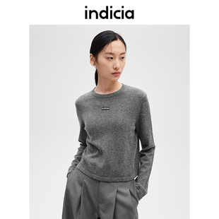 F2D4MS746C 秋冬女装 indicia标记山羊绒针织衫 柔软简约文艺风短款