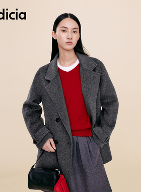 indicia标记25冬新款羊毛羊绒外套通勤西装呢子大衣女装L2D5DY274