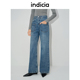indicia标记复古高腰直筒喇叭裤 L2C4NK150 女装 贴袋牛仔裤 春秋季