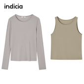 indicia标记商场同款 F2C5TX369F 圆领T恤女装 25秋新款 两件套装