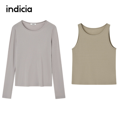 indicia标记商场同款25秋新款两件套装圆领T恤女装F2C5TX369F