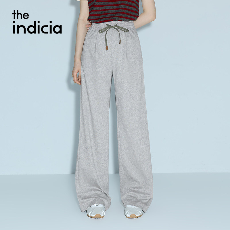 indicia标记商场同款2026夏季新款女装纯棉灰色休闲裤子L2B6KZ059