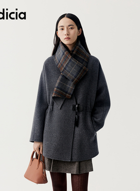 indicia标记商场同款2025冬季女装羊毛大衣女毛呢外套F2D5DY505C