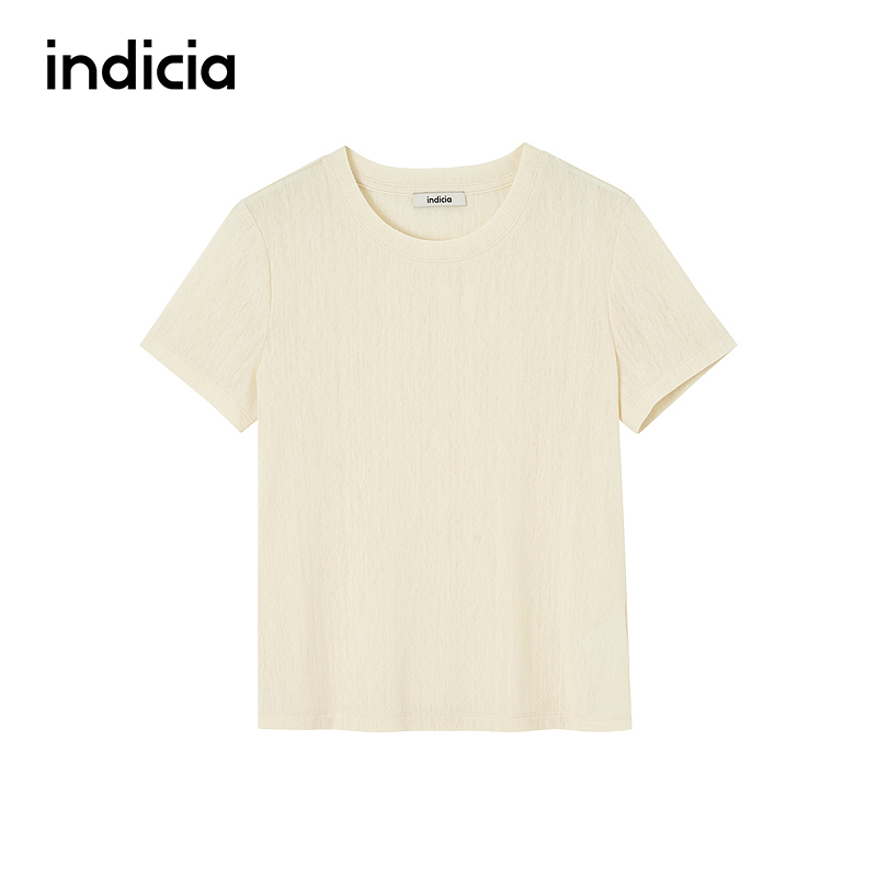 indicia标记商场同款25夏新款极简纯色百搭T恤F2B5TX303C