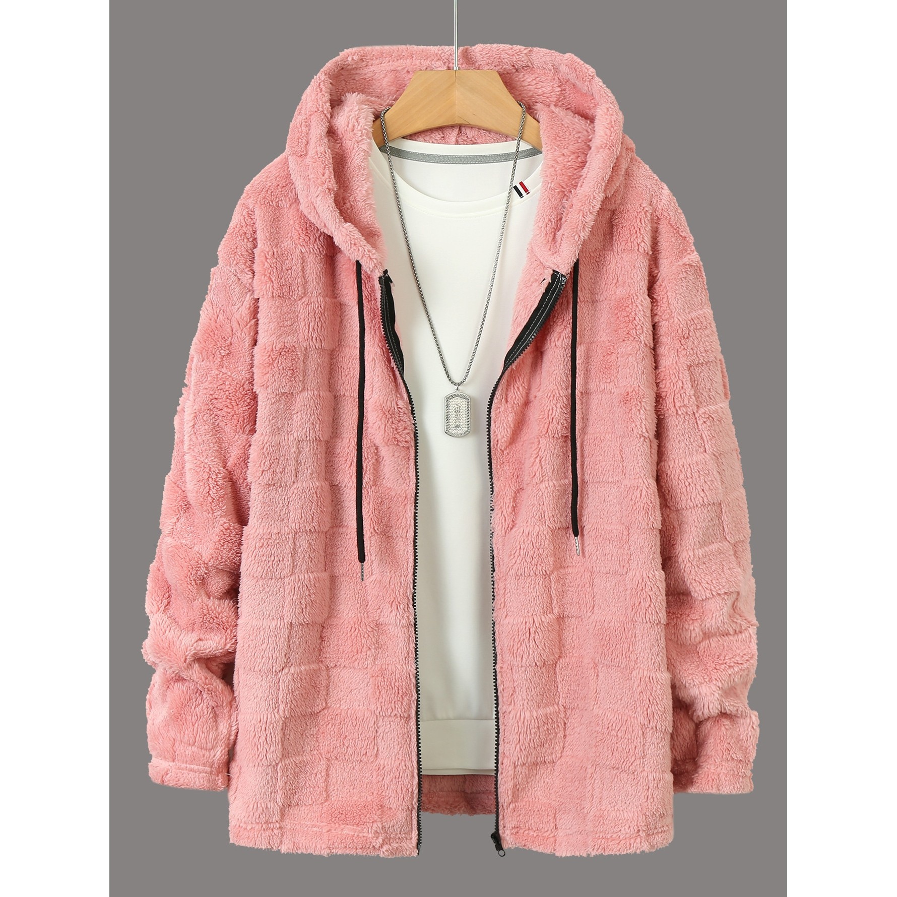 跨境欧美冬季男士新款加厚加绒连帽卫衣潮流休闲上衣情侣拉链外套