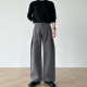 三本针工艺宽松西裤 高品质工字压褶A字阔腿西裤 男 2026春季 男笙