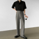 25秋冬季 高腰灰色直筒西裤 男高级感纽扣设计宽松休闲西装 男笙 裤