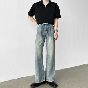 男生冰川蓝cleanfit牛仔裤 水洗646微喇牛仔裤 男 26春季 男笙HOME