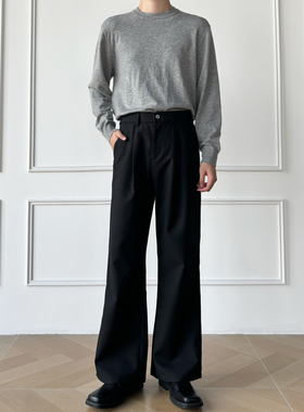 男笙2025秋冬季三本针工艺微喇垂感西裤高品质TR复合500g休闲西裤