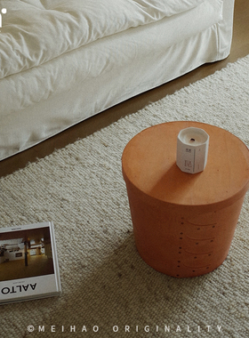 夏克盒复古收纳盒craster小众圆形收纳筐高颜值床头柜实木中古ins