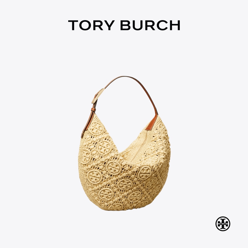 TORY BURCH 汤丽柏琦 T MONOGRAM 单肩新月包女包 169179
